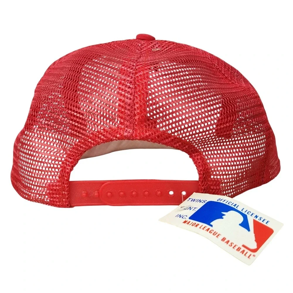Twins St Louis Cardinals Trucker Hat Red MLB Snapback Mesh Deadstock Vintage Cap